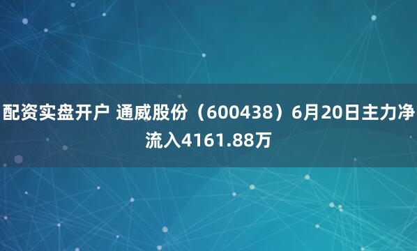 配资实盘开户 通威股份（600438）6月20日主力净流入4161.88万